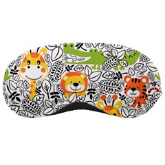 Seamless-pattern-with-wildlife-cartoon Sleeping Mask by uniart180623