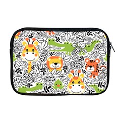 Seamless-pattern-with-wildlife-cartoon Apple Macbook Pro 17  Zipper Case by uniart180623