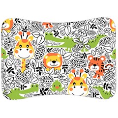 Seamless-pattern-with-wildlife-cartoon Velour Seat Head Rest Cushion by uniart180623