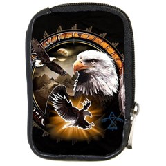 Eagle Dreamcatcher Art Bird Native American Compact Camera Leather Case by uniart180623