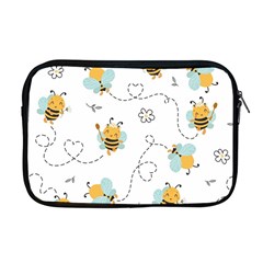 Bee Art Pattern Design Wallpaper Background Print Apple Macbook Pro 17  Zipper Case by uniart180623