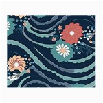 Waves Flowers Pattern Water Floral Minimalist Small Glasses Cloth Front