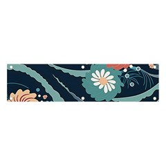 Waves Flowers Pattern Water Floral Minimalist Banner And Sign 4  X 1  by uniart180623