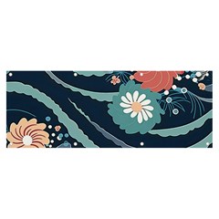 Waves Flowers Pattern Water Floral Minimalist Banner And Sign 8  X 3  by uniart180623