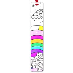 Rainbow Fun Cute Minimal Doodle Drawing Art Large Book Marks by uniart180623