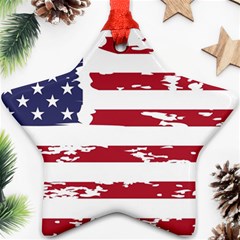 Flag Usa Unite Stated America Star Ornament (two Sides) by uniart180623