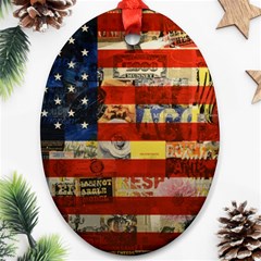 Usa Flag United States Oval Ornament (two Sides) by uniart180623