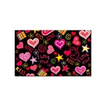 Multicolored Love Hearts Kiss Romantic Pattern Sticker (Rectangular) Front