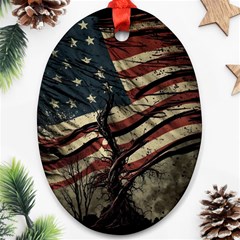 Flag Usa American Flag Oval Ornament (two Sides) by uniart180623