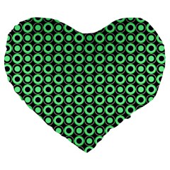 Mazipoodles Green Donuts Polka Dot Large 19  Premium Heart Shape Cushions by Mazipoodles