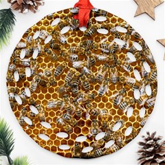 Honey Bee Bees Insect Round Filigree Ornament (two Sides) by Ravend