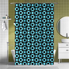 Mazipoodles Blue Donuts Polka Dot Shower Curtain 48  X 72  (small)  by Mazipoodles