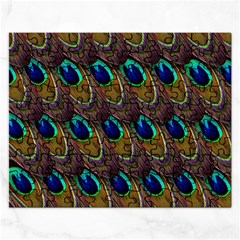 Peacock-feathers-bird-plumage Rectangular Jigsaw Puzzl by Ravend