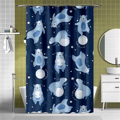 Bear Pattern Patterns Planet Animals Shower Curtain 48  X 72  (small)  by uniart180623