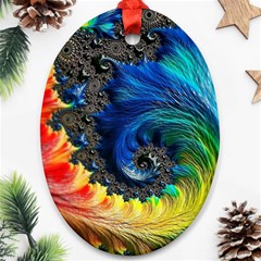 Colorful Digital Art Fractal Design Oval Ornament (two Sides) by uniart180623