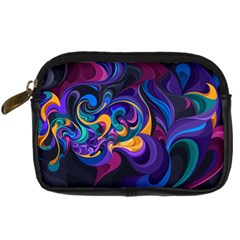 Colorful Waves Abstract Waves Curves Art Abstract Material Material Design Digital Camera Leather Case by uniart180623