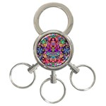 Flower Patterns Abstract Pattern Digital Art 3-Ring Key Chain Front