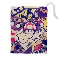 Retro Cartoon Titty Parody Drawstring Pouch (4xl) by uniart180623