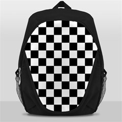 Black White Checker Pattern Checkerboard Backpack Bag by uniart180623