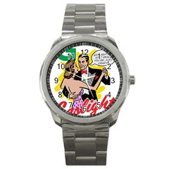 G Is For Gaslight Funny Dance1-01 Sport Metal Watch by shoopshirt