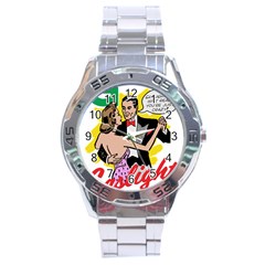 G Is For Gaslight Funny Dance1-01 Stainless Steel Analogue Watch by shoopshirt