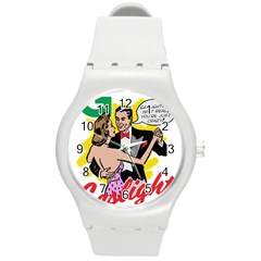 G Is For Gaslight Funny Dance1-01 Round Plastic Sport Watch (m) by shoopshirt