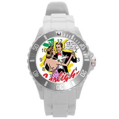 G Is For Gaslight Funny Dance1-01 Round Plastic Sport Watch (l) by shoopshirt