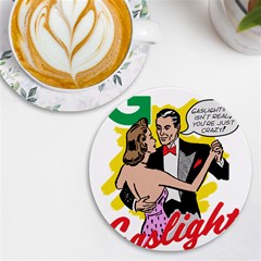 G Is For Gaslight Funny Dance1-01 Uv Print Round Tile Coaster by shoopshirt