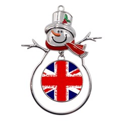 Union Jack London Flag Uk Metal Snowman Ornament by Celenk