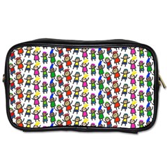 Stickman Kids Doodle Paper Children Group Toiletries Bag (two Sides) by Simbadda