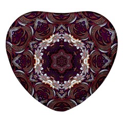 Rosette Kaleidoscope Mosaic Abstract Background Heart Glass Fridge Magnet (4 Pack) by Simbadda