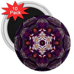 Rosette Kaleidoscope Mosaic Abstract Background Art 3  Magnets (10 Pack)  by Simbadda