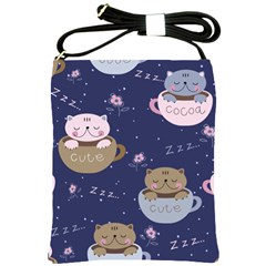 Cute Kittens Sleep Sweetly Mugs Shoulder Sling Bag by Simbadda