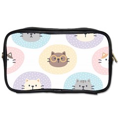 Cute Cat Seamless Pattern Background Toiletries Bag (two Sides) by Simbadda