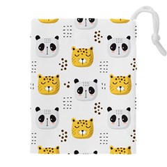 Seamless Pattern Cute Animals Drawstring Pouch (4xl) by Simbadda