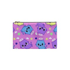 Seamless Pattern With Cute Kawaii Kittens Cosmetic Bag (small) by Simbadda