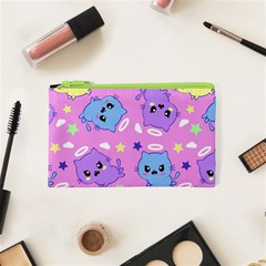 Seamless Pattern With Cute Kawaii Kittens Cosmetic Bag (xs) by Simbadda