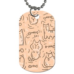 Cat Background Dog Tag (one Side) by Simbadda