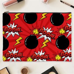 Pop Art Comic Pattern Bomb Boom Explosion Background Cosmetic Bag (xxxl) by Simbadda