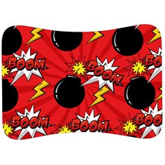 Pop Art Comic Pattern Bomb Boom Explosion Background Velour Seat Head Rest Cushion by Simbadda