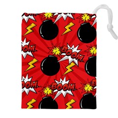 Pop Art Comic Pattern Bomb Boom Explosion Background Drawstring Pouch (4xl) by Simbadda