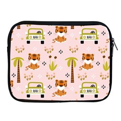 Cute Tiger Car Safari Seamless Pattern Apple Ipad 2/3/4 Zipper Cases by Simbadda