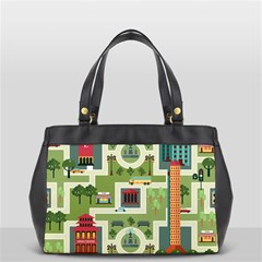 City Seamless Pattern Oversize Office Handbag (2 Sides) by Simbadda