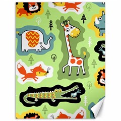 Seamless-pattern-with-wildlife-animals-cartoon Canvas 18  X 24  by Simbadda