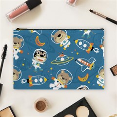 Seamless-pattern-funny-astronaut-outer-space-transportation Cosmetic Bag (large) by Simbadda