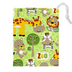 Funny Animals Cartoon Drawstring Pouch (4xl) by Simbadda