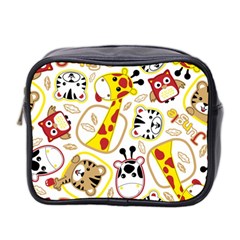 Vector Seamless Pattern Nice Animals Cartoon Mini Toiletries Bag (two Sides) by Simbadda