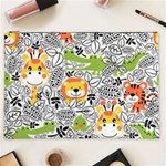 Seamless Pattern With Wildlife Cartoon Cosmetic Bag (XXL) Front