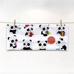 Playing Panda Cartoon Hand Towel by Simbadda