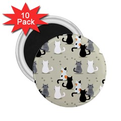 Cute Cat Seamless Pattern 2 25  Magnets (10 Pack)  by Simbadda